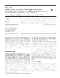 Canine Thoracic Costovertebral and Costotransverse Joints Three Case Reports of Dysfunction and Manual Therapy Guidelines for A