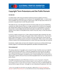 Copyright Term Extensions and the Public Domain