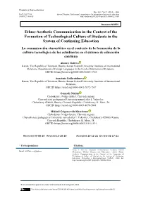 Ethno-Aesthetic Communication in the Context of the Formation of Technological Culture of Students in the System of Continuing Education