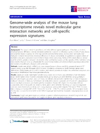 Genome-Wide Analysis of the Mouse Lung Transcriptome Reveals