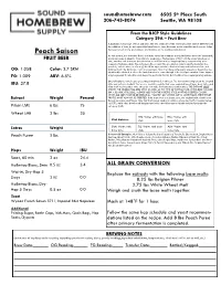 Peach Saison the Beer Based on the Pleasantness and Balance of the Resulting Combination