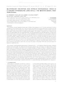 Quaternary Celestine and Gypsum Extensional Veins in a Folded Hypersaline Lake Infill: the Qaidam Basin, Wes- Tern China