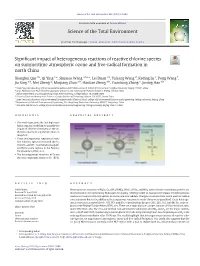 Significant Impact of Heterogeneous Reactions of Reactive Chlorine Species on Summertime Atmospheric Ozone and Free-Radical Form