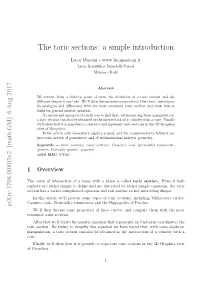 The Toric Sections: a Simple Introduction