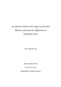 An Anatomic Study on the Upper Lip Elevator Muscles in Koreans for Application of Botulinum Toxin