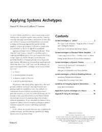Applying Systems Archetypes