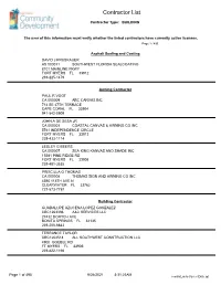 Contractor List