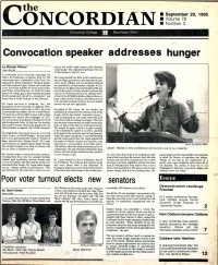 Convocation Speaker Addresses Hunger