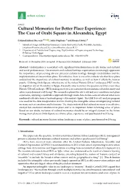 Cultural Memories for Better Place Experience: the Case of Orabi Square in Alexandria, Egypt