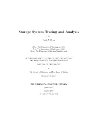 Storage System Tracing and Analysis