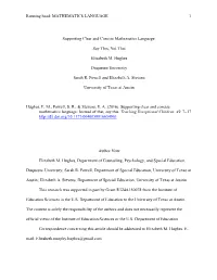 Supporting Clear and Concise Mathematics Language: Say This