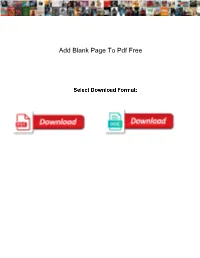 Add Blank Page to Pdf Free