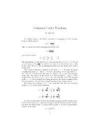 Continuous Cayley Transform