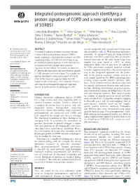 Integrated Proteogenomic Approach Identifying a Protein Signature Of