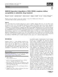 MARCH5-Dependent Degradation of MCL1/NOXA Complexes Defines