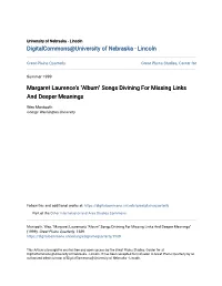 Margaret Laurence's ''Album'' Songs Divining for Missing Links and Deeper Meanings