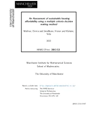 An Assessment of Sustainable Housing Affordability Using a Multiple Criteria Decision Making Method