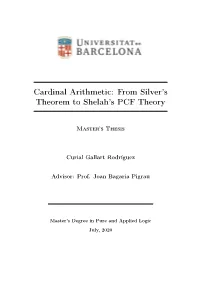 Cardinal Arithmetic: from Silver's Theorem to Shelah's PCF Theory