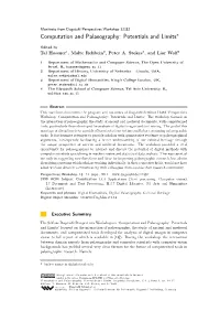 Computation and Palaeography: Potentials and Limits∗