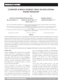 Computer Science Students' Views on Educational Studies-Pedagogy