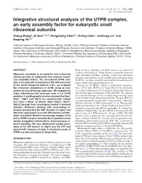 Integrative Structural Analysis of the UTPB Complex, an Early Assembly