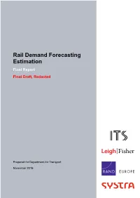 Rail Demand Forecasting Estimation Final Report Final Draft, Redacted