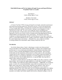 Slosh Baffle Design and Test for Spherical Liquid Oxygen and Liquid Methane Propellant Tank for a Lander
