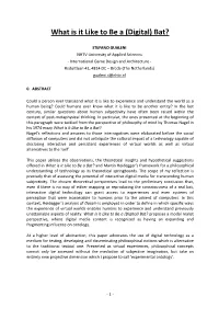 What Is It Like to Be a Digital Bat.Pdf