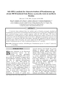 16S Rdna Analysis for Characterization of Pesudomonas Sp