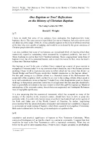 David F. Wright, "One Baptism Or Two? Reflections on the History Of