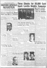 DENVER Cathaic REGISTER Three Checks for $5,000 Each Spark