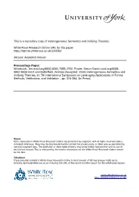 Heterogeneous Semantics and Unifying Theories