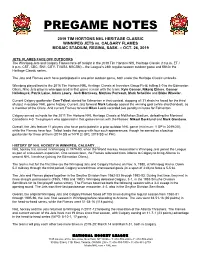Pregame Notes