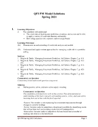 QFI PM Model Solutions Spring 2021