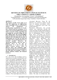 Review on Implementation 5S System in Educational