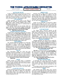 THE YOUNG ASTRONOMERS NEWSLETTER Volume 23 Number 6 STUDY + LEARN = POWER May 2015