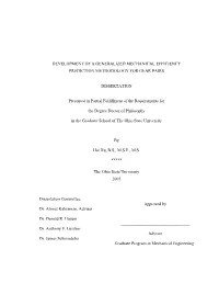 Development of a Generalized Mechanical Efficiency Prediction Methodology for Gear Pairs