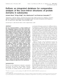 Exdom: an Integrated Database for Comparative Analysis of the Exon