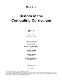 History in the Computing Curriculum