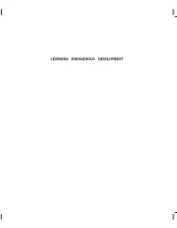 LEARNING ENDOGENOUS DEVELOPMENT Ii LEARNING ENDOGENOUS DEVELOPMENT CONTENTS Iii