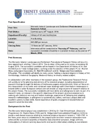 Post Specification Post Title: Monastic