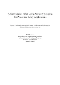 A New Digital Filter Using Window Resizing for Protective Relay Applications