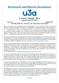Brixworth and District Newsletter Learn, Laugh, Live