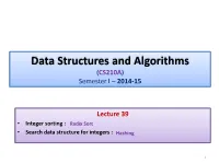 Data Structures and Algorithms (CS210A) Semester I – 2014-15