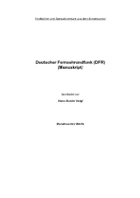 Deutscher Fernsehrundfunk (DFR) (Manuskript)