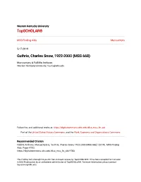 Guthrie, Charles Snow, 1922-2000 (MSS 668)