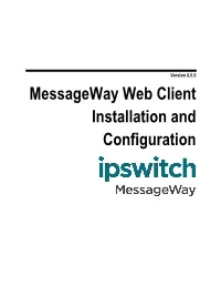 Messageway Web Client Installation and Configuration