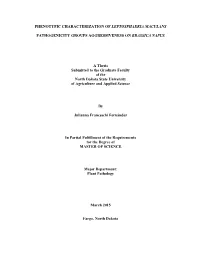 Phenotypic Characterization of Leptosphaeria Maculans