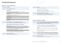 Provisional Programme Provisional Programme