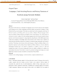 Scholink.Org/Ojs/Index.Php/Selt Study in English Language Teaching Vol